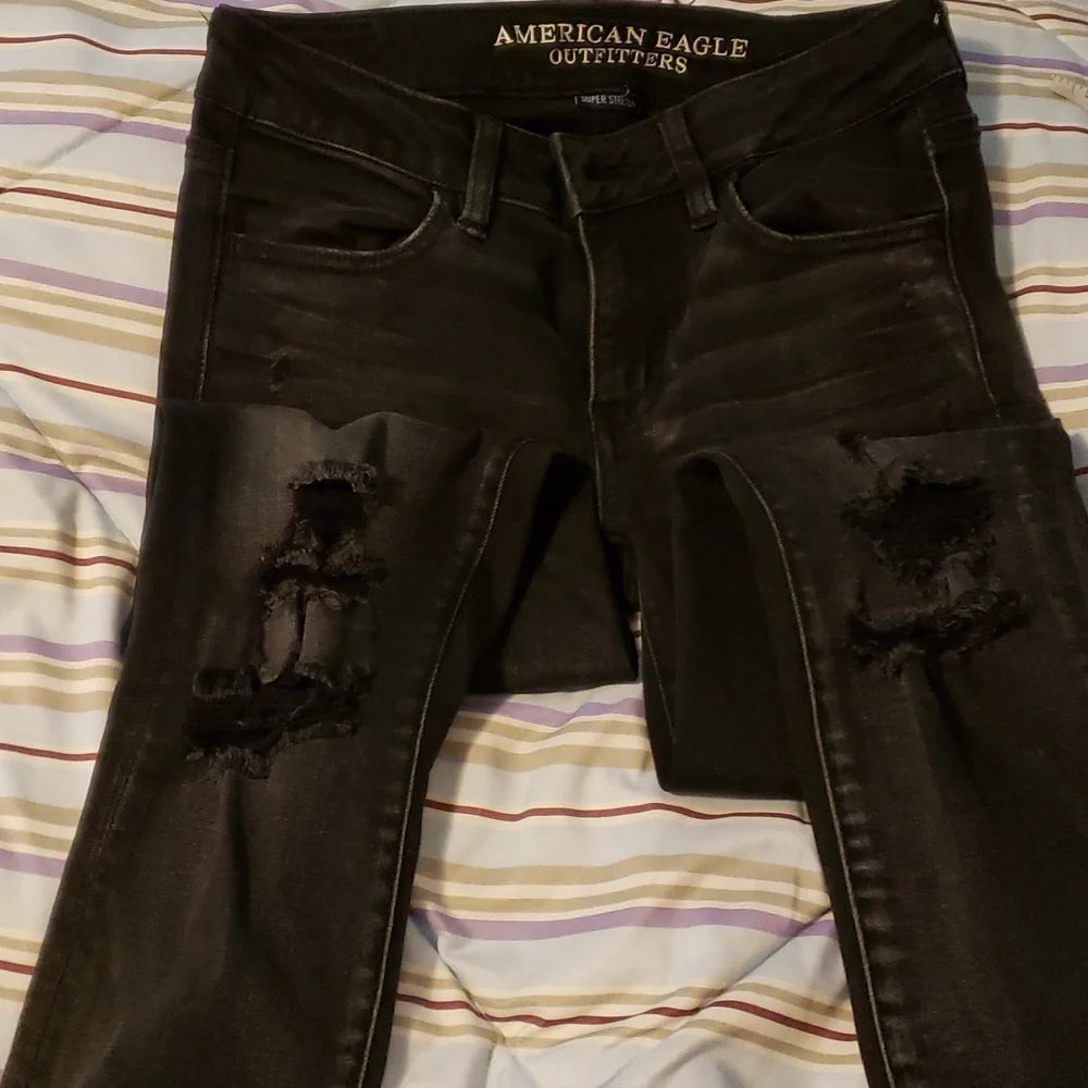 $15 or 2/$20! American Eagle Outfitters Black Jeggings Super Stretch Size 0 - Picture 8 of 9